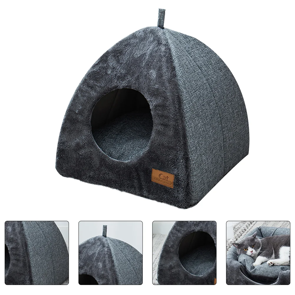 

1pc Cat House Winter Warm Closed Type Pet Nest Plush Sleeping Bed for Cat Kitten