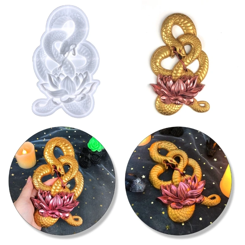 

Lotuses змея силиконовая форма для стен декор ручной работы Настольная Фотография