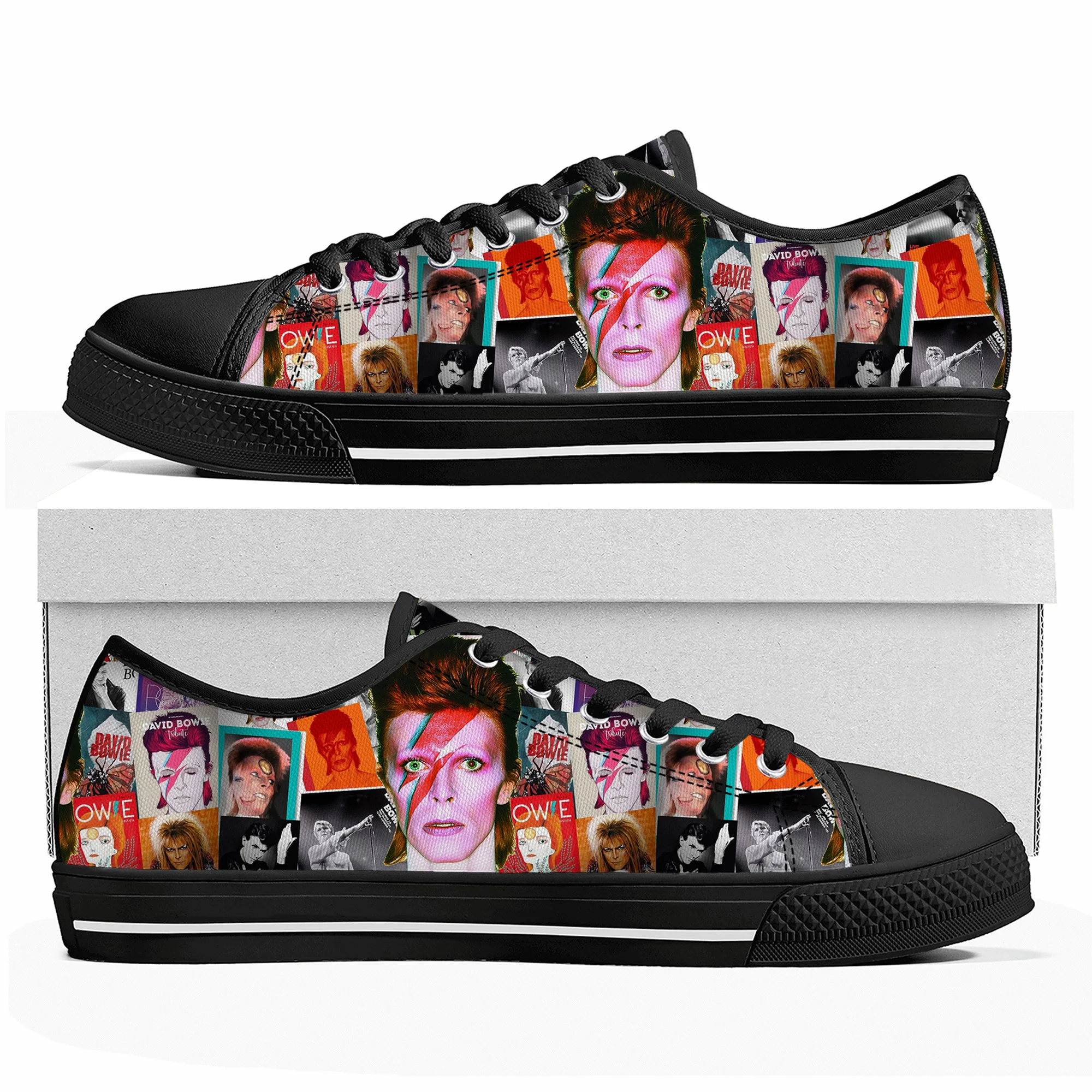 Mens Womens Teenager Canvas High Quality Bowie Sneaker Casual Couple Shoes Custom Shoes