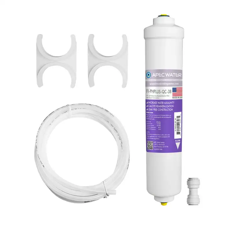 

10" Alkaline High Purity pH+ Calcium Carbonate Filter Kit with 3/8" Quick Connect (PHPLUSKIT-38)