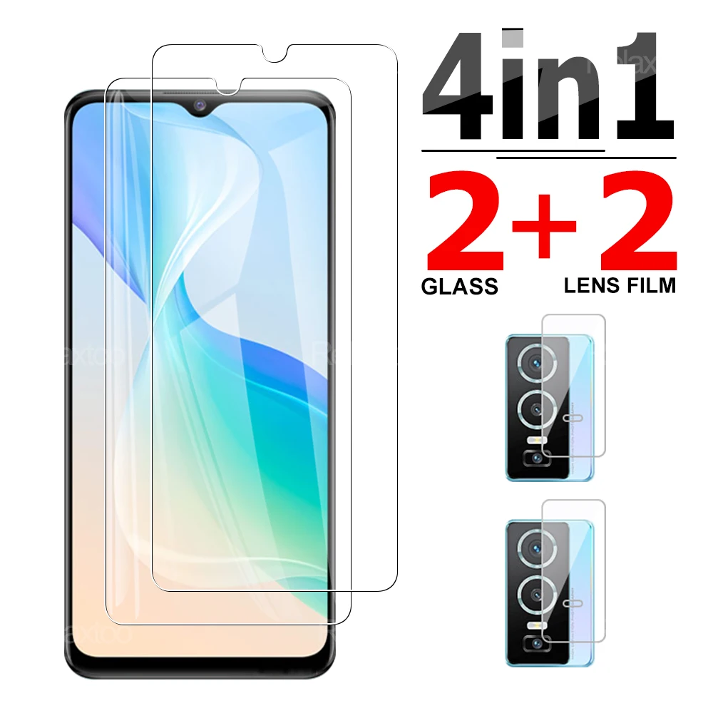

Закаленное стекло 4 в 1 для vivo Y76 5G, Защита экрана для vivo Y31, Y21, Y52, Y72 5G, Y33s, Y21s, Защитное стекло для объектива камеры