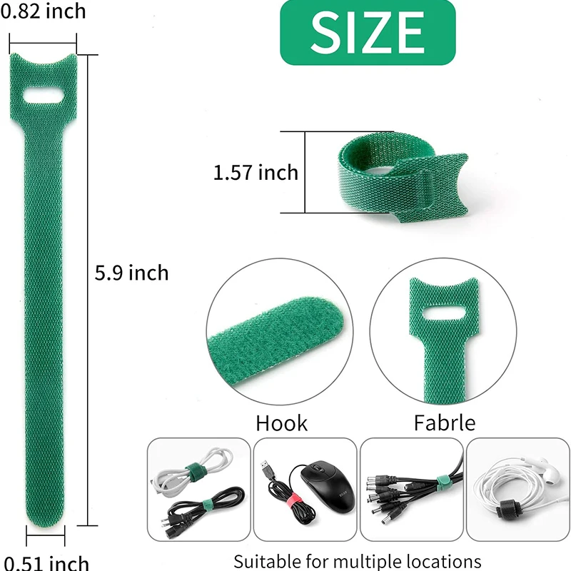 20/50/100 szt. Opaski kablowe wielokrotnego użytku z haczykiem i pętelką Wielofunkcyjne opaski Organizer przewodów Zarządzanie regulowanymi