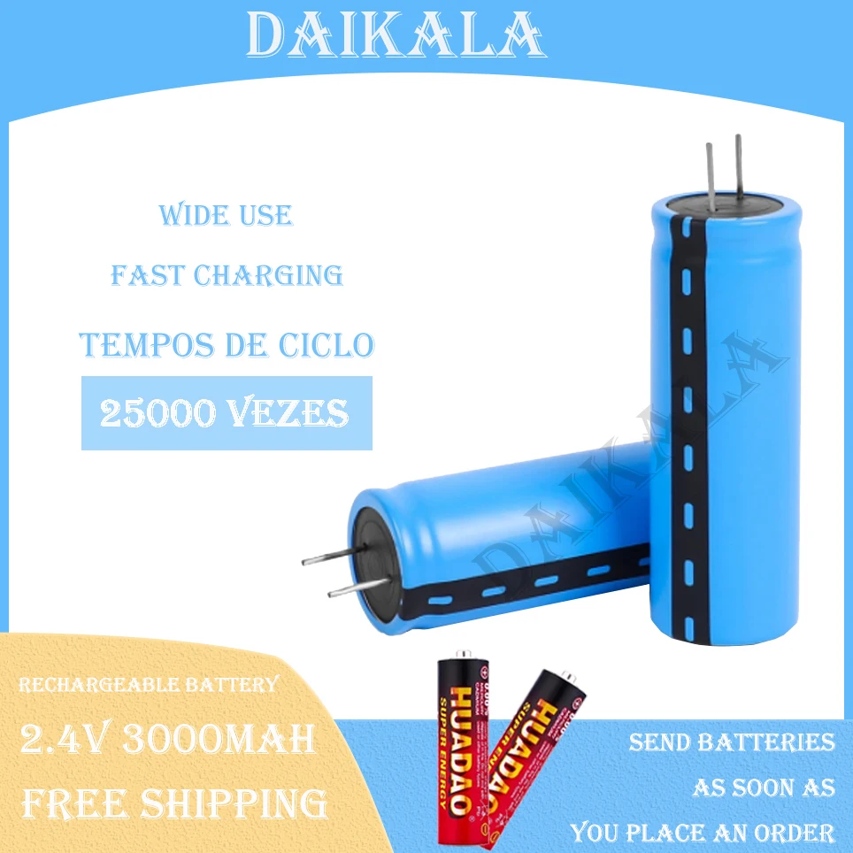 Литий-титановый аккумулятор LTO 2,4 v 3000mah lto 23680 перезаряжаемый аккумулятор 15c с отверстиями для измерения температуры 25000 циклов