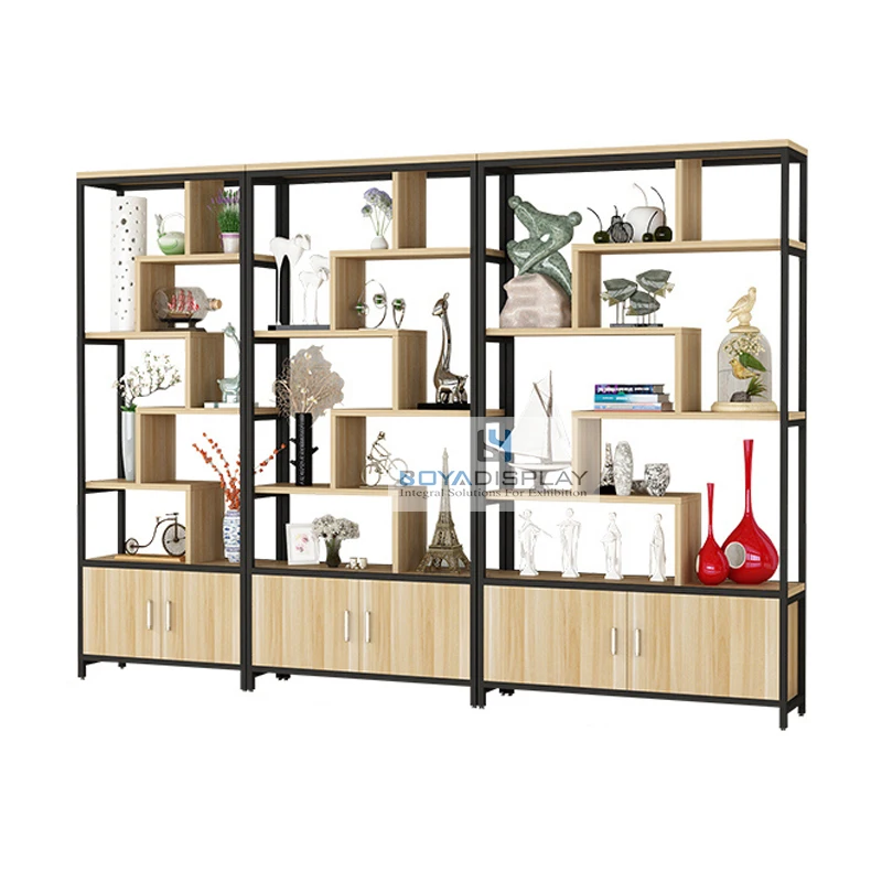 

Manufacturer Supply Vintage Industrial Office White Design Wooden Bookshelf Bookcase with Cabinet