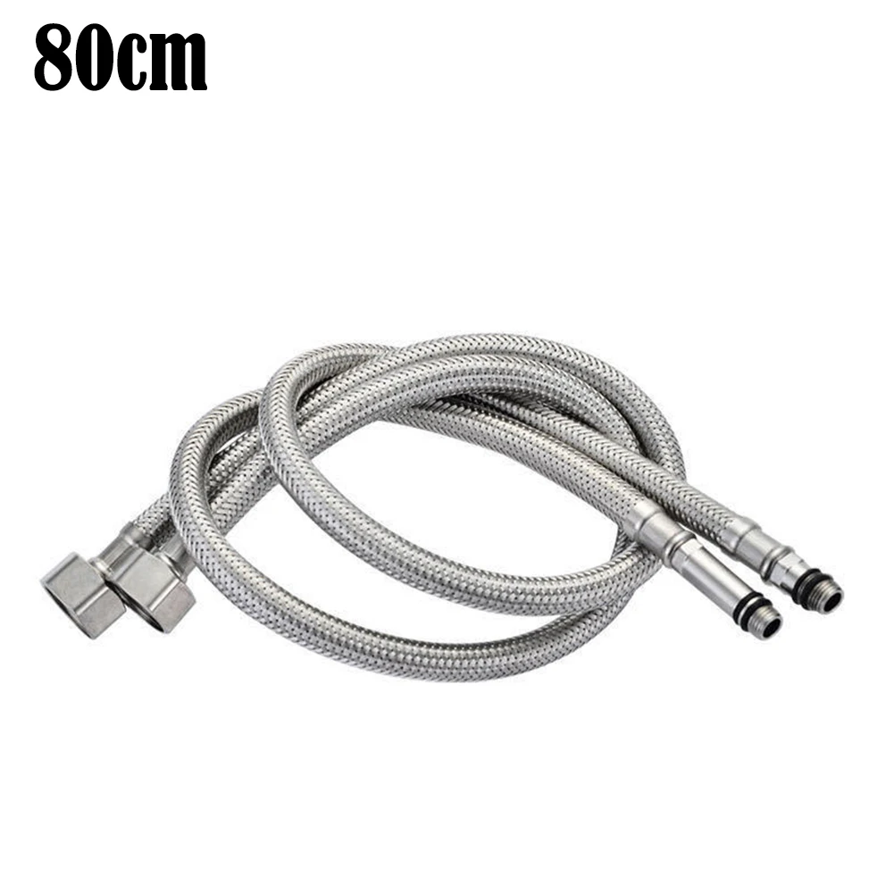 

2pcs 60/80cm 304 Stainless Steel Hose Flexible Hot And Cold Mixer Water Tube Hose Pipe Standard UK 1/2” BSP Fitting Tools