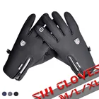 Лыжные перчатки с пальцами, Нескользящие водонепроницаемые ветрозащитные теплые бархатные перчатки для сенсорных экранов и занятий спортом на открытом воздухе