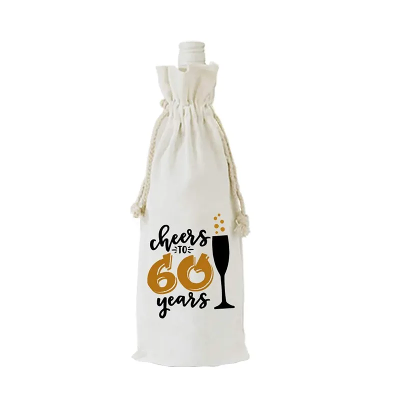 

Cheers to 60 Years Funny 60th Birthday Wine Bottle Bags Party Decorations Supplies Present for Women, Wife, Husband, Mom, Aunt,