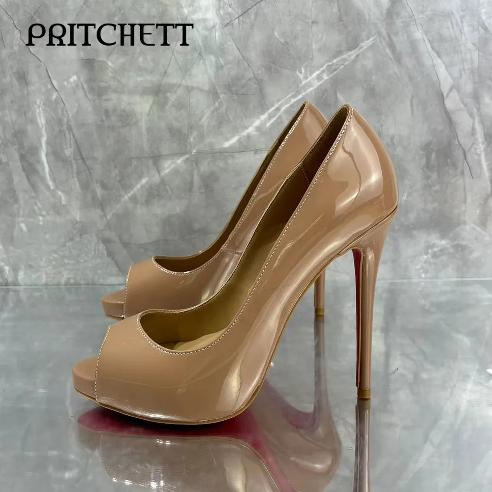 Женские туфли-лодочки на высоком каблуке с открытым носком