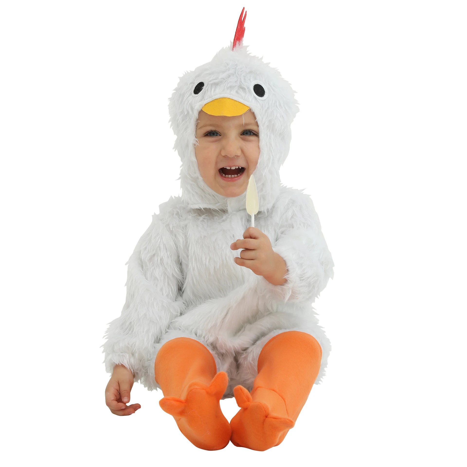 

Umorden White Chicken Chick Costume for Baby Infant Girls Boys Jumpsuit Footed Easter Purim Halloween Fancy Dress 6M 12M 24M