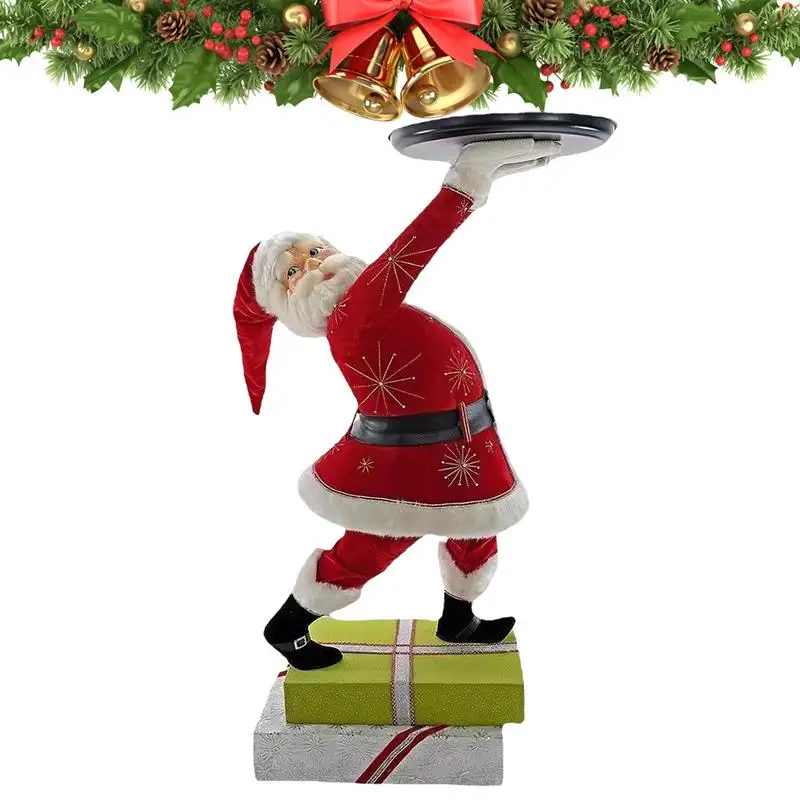 

Полимерные рождественские украшения в виде Санта Клауса, рождественские статуи для пожилых людей, поднос для закусок, Рождественский Декор...