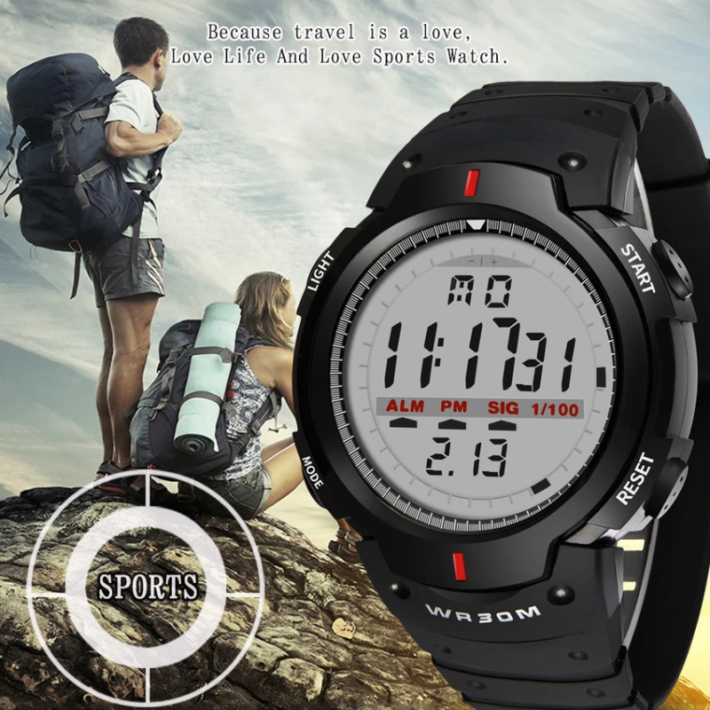 

Kol Saati Watches Men 30M Waterproof Electronic LED Digital Outdoor Mens Sports Wrist Watches Stopwatch Relojes Hombre