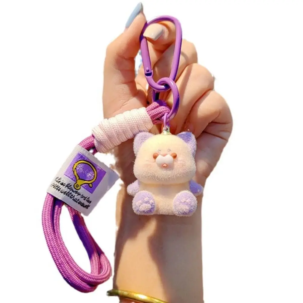 Наручная веревка флокированный сиамский кот брелок для ключей ворсовое покрытие