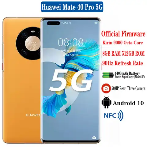 Huawei Mate 40 Pro Телефон, экран 128 дюйма, 8 ГБ ОЗУ 256 ГБ 512 Гб ПЗУ, Android 10