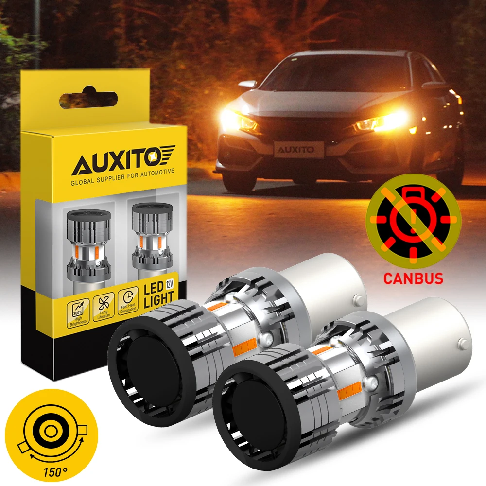 

AUXITO 2 шт. BAU15S PY21W светодиодный Canbus оранжевый 2200K Желтый 1156 нет Hyperflash автомобильный сигнал поворота Индикатор лампа без ошибок 12 В