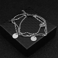 kpop multi layer titanium steel bracelet for men women personalized versatile chains pulseras wholesale %ed%8c%94%ec%b0%8c jewelry bijoux