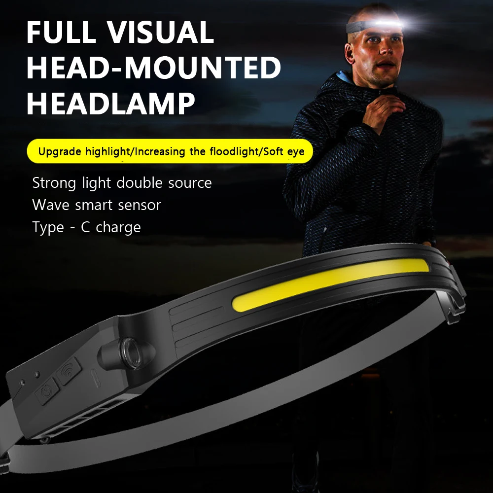 

Multifunctional Sensor Headlight Ride Mountaineering Adventure COB Headlights Creative Portable Camping Night Run Headlight