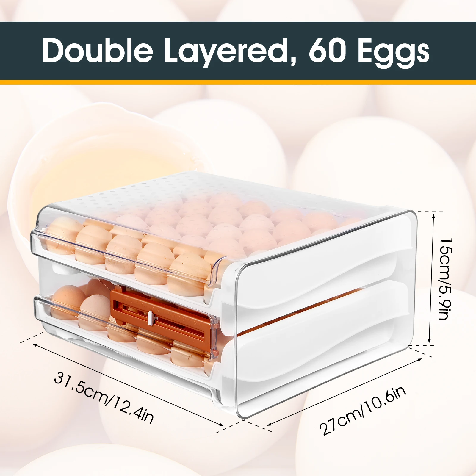 2-Φ ящик большой емкости штабелируемые ящики для хранения яиц с шкалой времени 32/60