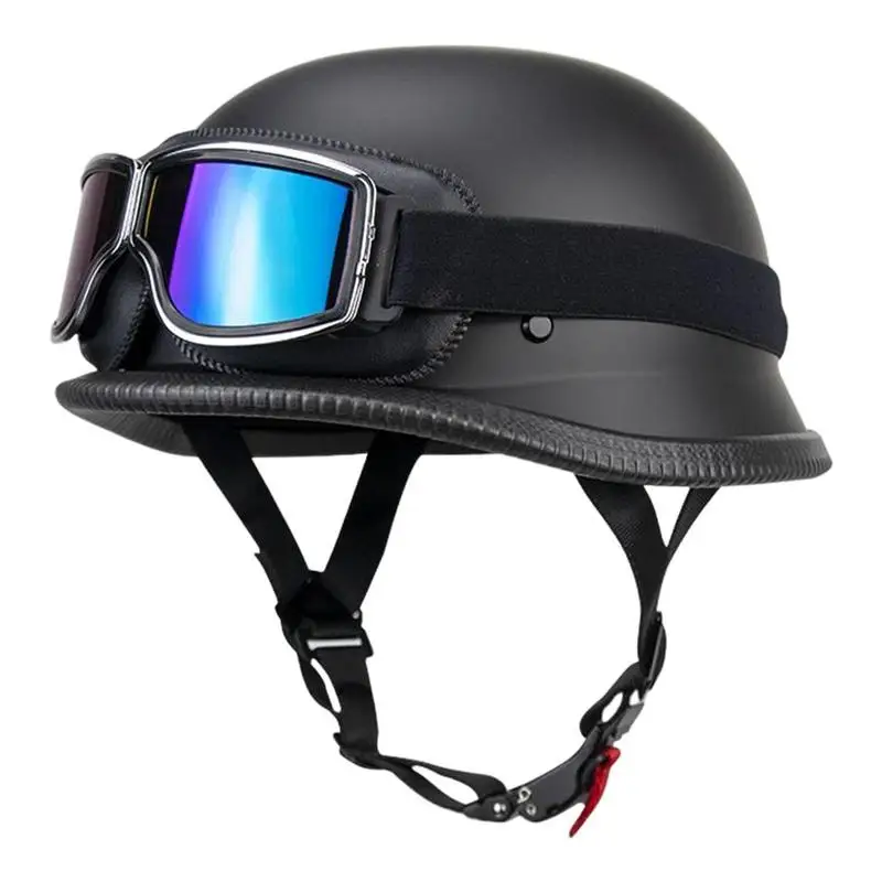 

Summer Vintage Motorcycle Cap Half-faced Goggles Cap Biker Scooter Touring Baseball Cap With Visor Tool Safety Hat Cap For Men