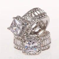 luxurious and fashionable atmosphere 925 standard silver white diamond fashion ring wedding wedding love ring size 6 11