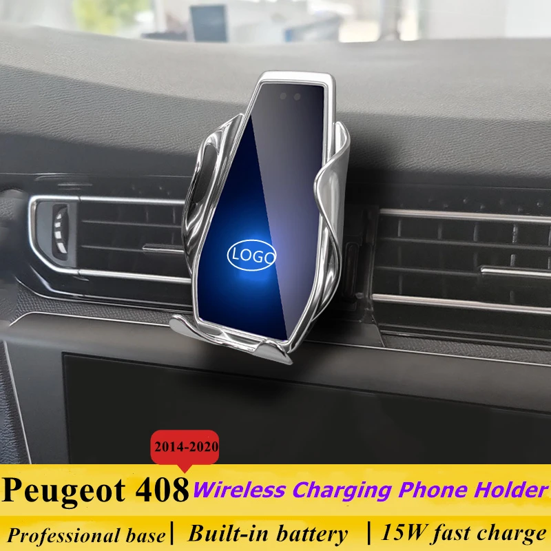 

Подходит для Peugeot 408 2014-2020 Автомобильный держатель для телефона 15 Вт Qi Беспроводное Автомобильное зарядное устройство для iPhone Xiaomi Samsung Huawei ун...