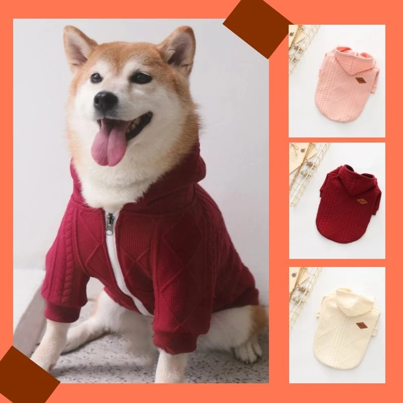 

Dog Clothes Puppy Sweater With Hat Hoodie For Dogs Winter Autumn Cotton Pet Clothing For French Bulldog Chihuahua Outfit Apparel