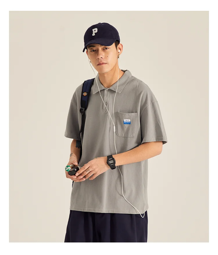 

GBB0290 летняя 2022 новая футболка-поло с коротким рукавом универсальная Повседневная простая свободная футболка