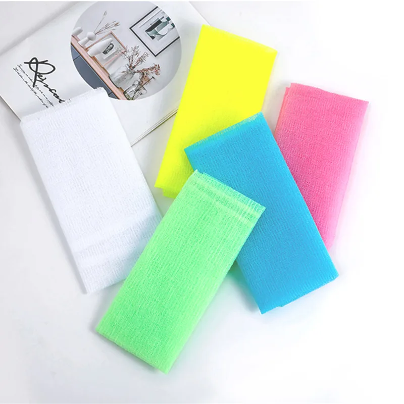 

1pc Nylon Wash Cloth Bath Towel Beauty Body Skin Exfoliating Shower Bathroom Washing 30x90cm