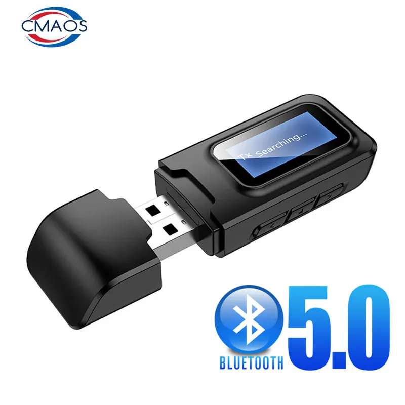 USB Bluetooth приемник передатчик аудио Bluetooth 5,0 адаптер для автомобиля ПК ТВ HD HiFi приемник беспроводной адаптер ЖК 3,5 мм AUX
