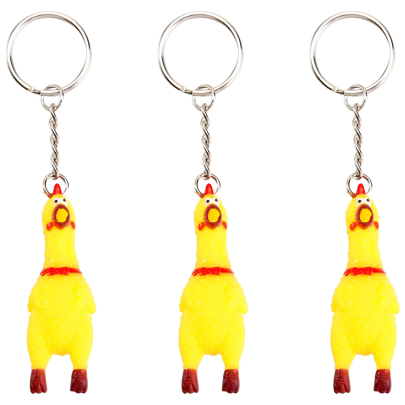 

Chicken Keychain Rubber Screaming Key Toy Pendant Squeeze Keychainscharm Squeaking Funny Minichains Chain Dog Squeaky Lanyard