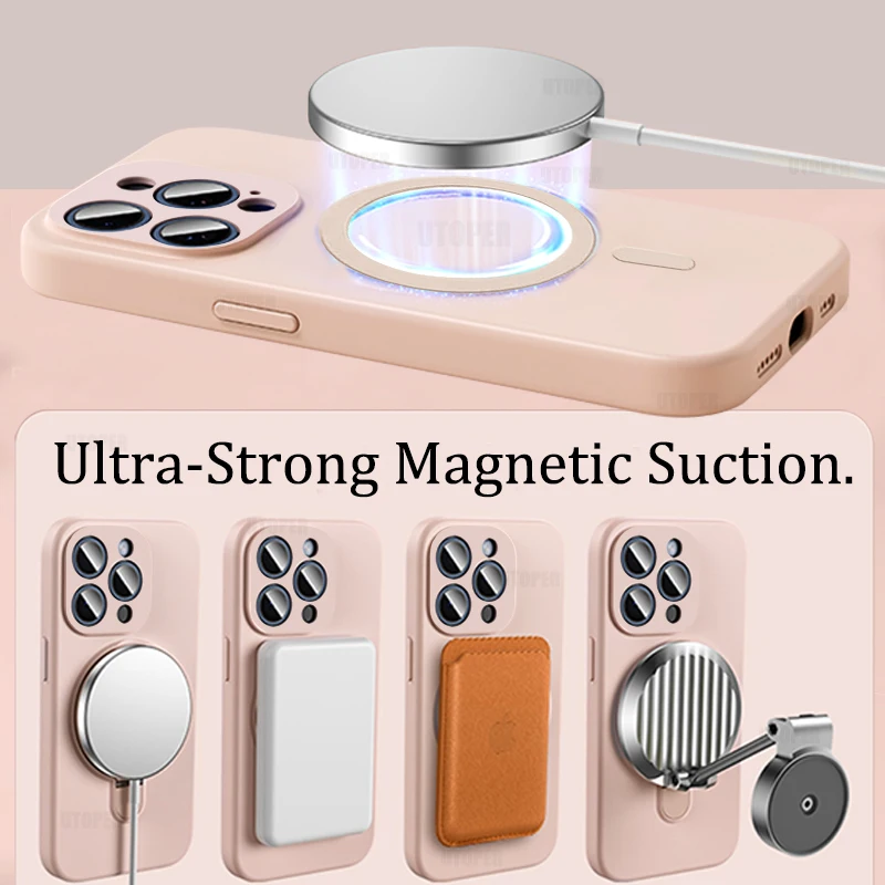 Роскошный жидкий силиконовый однотонный чехол для телефона IPhone 16 15 14 13 12 11 Pro Max Plus