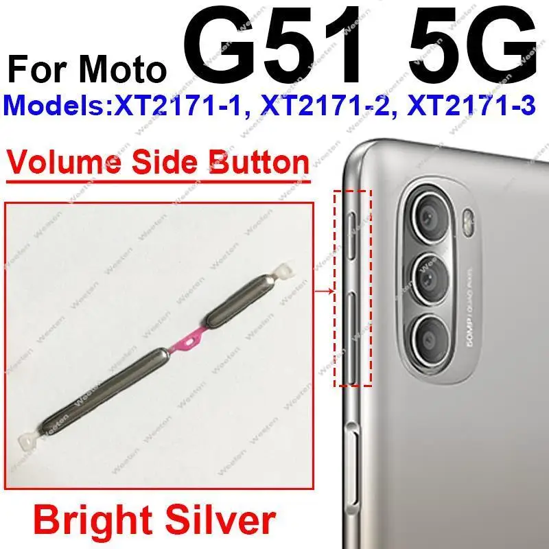 Фото Для Motorola MOTO G31 G41 G51 G71 G71S 5G кнопка включения и выключения переключатель громкости боковые ключи запасные части №4