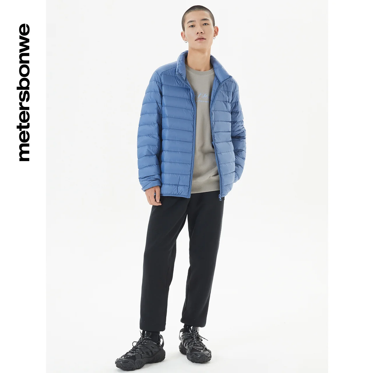 Metersbonwe Men's Stand Collar Solid Color Warm Down Jacket 90%Duck Down Ultra Light Thin Warm Ware Slim Male Short Winter Coat