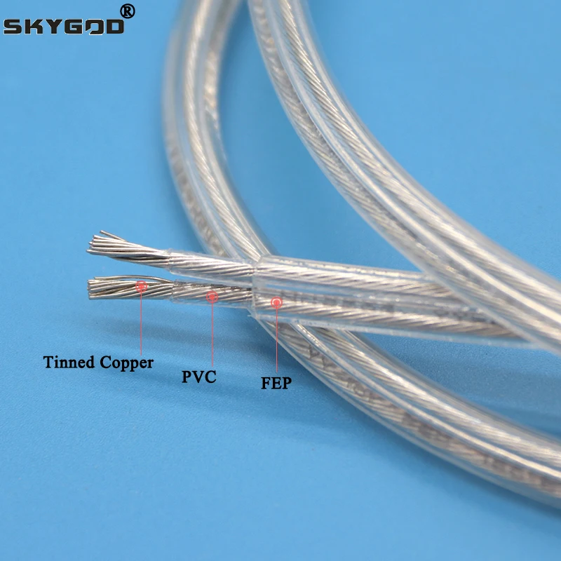 

1/5M Transparent 0.2 0.5 0.75 1.0 1.5mm FEP Insulated PVC Jacket Tinned Copper 2 3 4 Cores High Temperature Cable