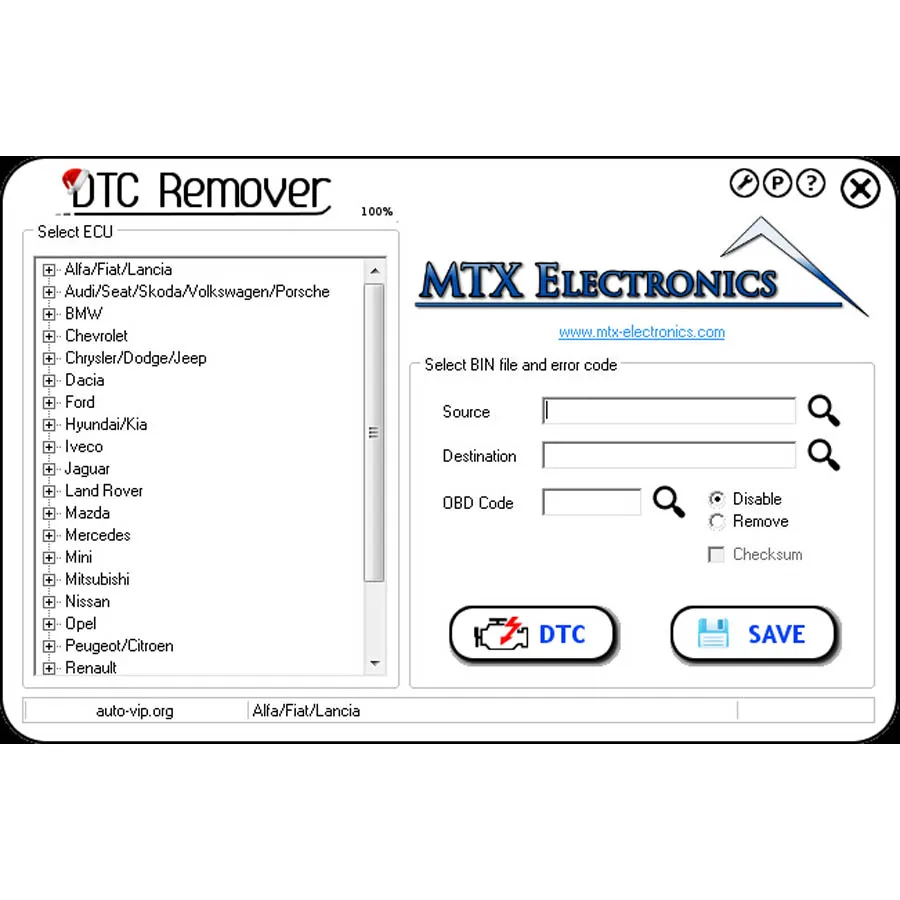 2017 MTX DTC Remover 1.8.5.0 с генератором ключей 6 языков для удаления или отключения кодов