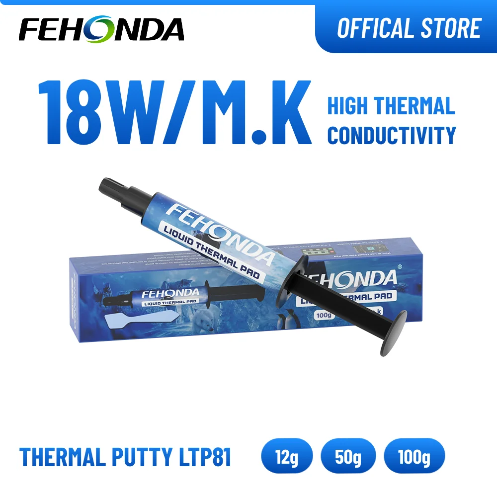 Фото Термопаста FEHONDA 18 Вт/м·К LTP81 для VGA, GPU, IC, VARM – Высокоэффективный термогель для охлаждения радиаторов №1