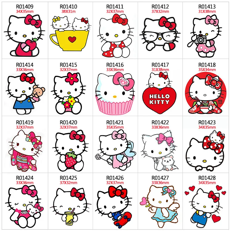 

10pcs/lot Planar Resin Japan Cartoon Hello Kitty Cat Printed for DIY Phone Case Handamde Earring Decor Material