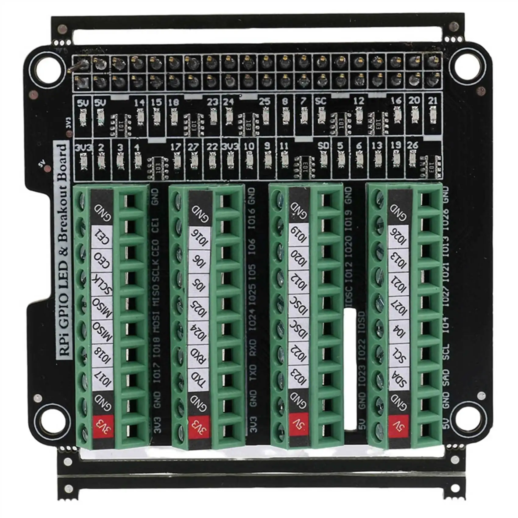 

Панель клеммной колодки GPIO светодиодный для Raspberry A + 3A + B + 2B 3B 3B + 4B