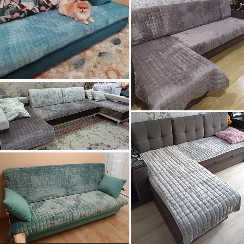 Мягкий плюшевый чехол для дивана Осень-зима утолщенное Фланелевое Полотенце