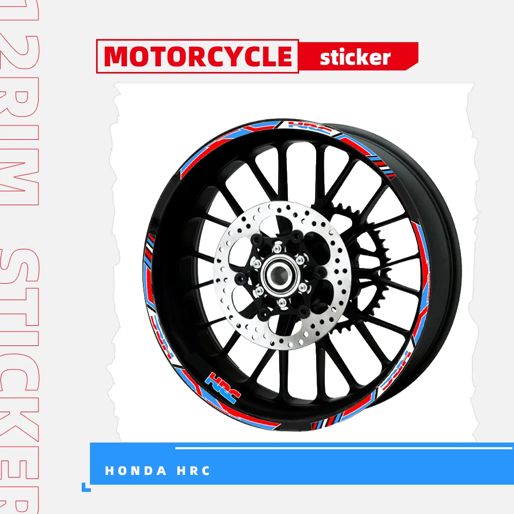 

New Motorcycle wheel decals Reflective stickers rim stripes 17inch For Honda Racing HRC CBR250RR CBR400RR CBR600RR CBR1000RR