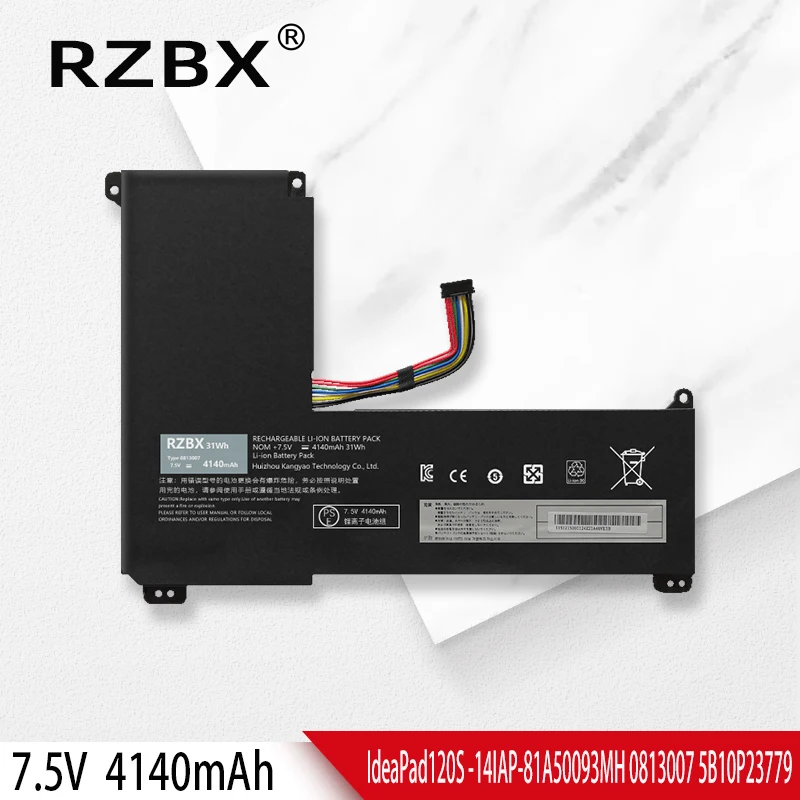 

Аккумулятор RZBX для ноутбука Lenovo IdeaPad 120S-14IAP 81A5 Tablet 5B10P23779 2ICP4/59/138 0813007 0813004 7,5 V 31Wh 4140mAh NE116BW2
