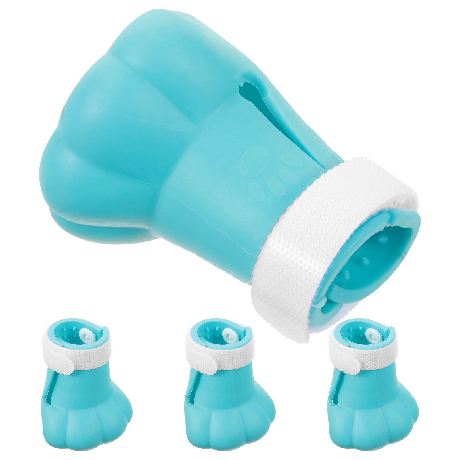 

4 Pcs Shoe Covers Silicone Cat Foot Washable Boots Shoes Cats Use Clean Paw Protectors Anti-scratch Silica Gel Nails