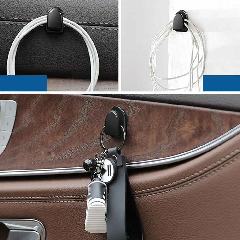

10pcs Car Hook Usb Data Cable Bags Storage Hook Interior Car Interior Accessories Tool Storage Auto Sticker Supply Car T5g5