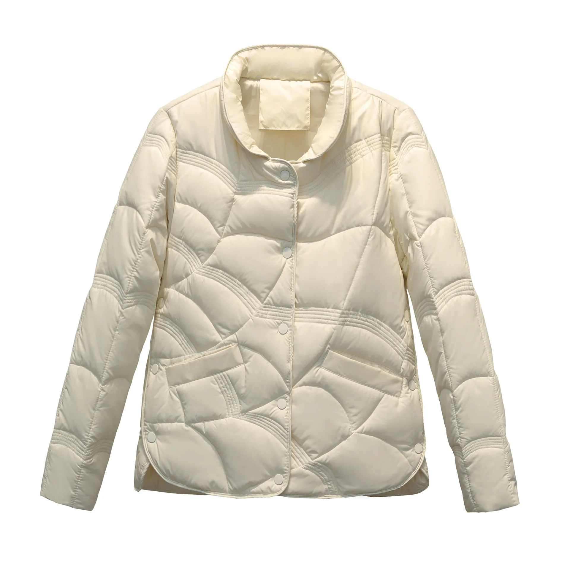Parkas Women Short Stand Collar Lightweight down Jacket New Thin Fashion Cotton-Padded Jacket Winter Coat Women