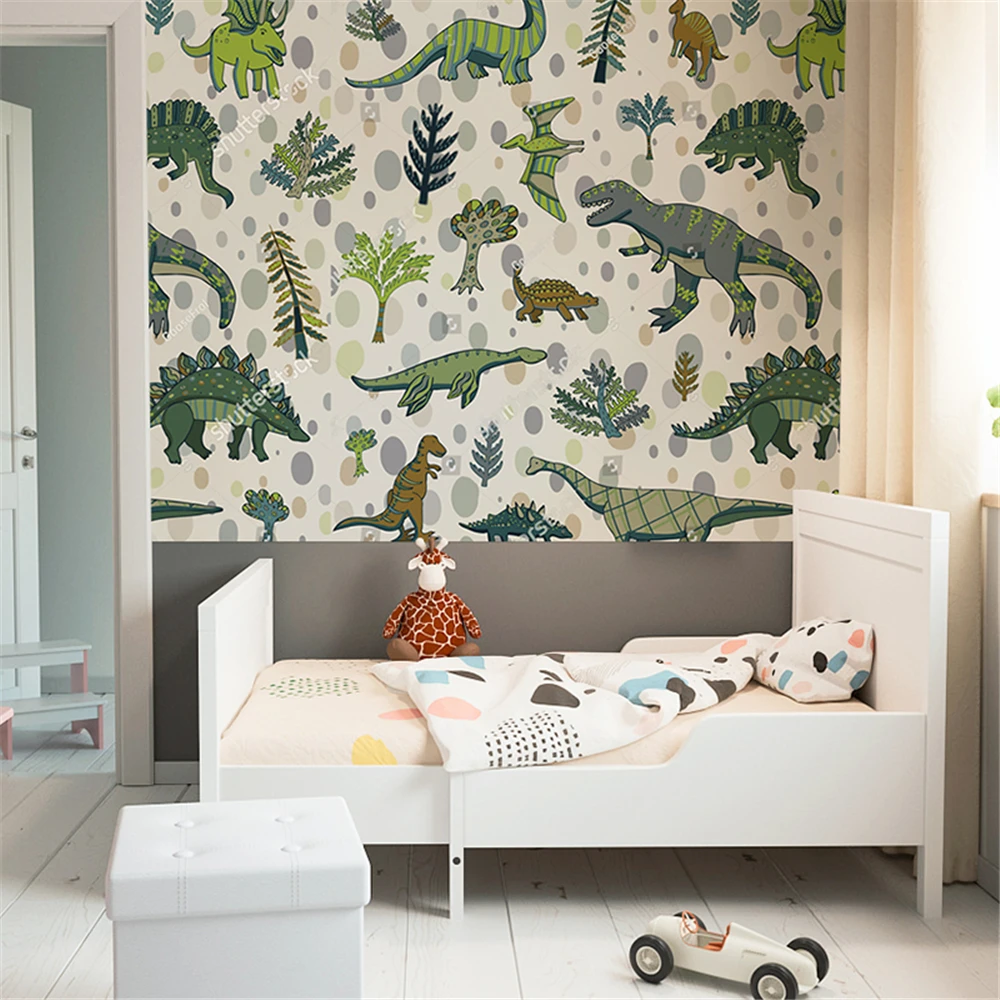 Обои с изображением динозавра на заказ для детской комнаты обои спальни
