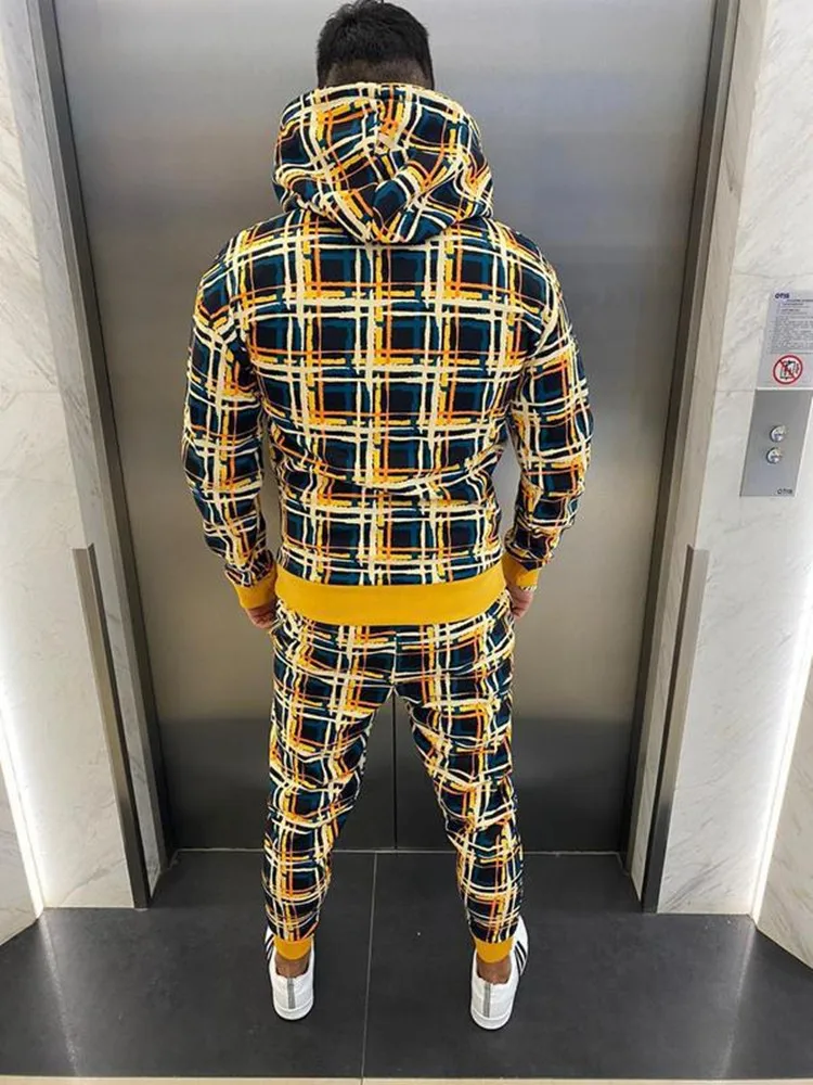 

Mens sets Sports hoodie Tracksuit Running suit Autumn Male Sweatshirt Zipper Graffiti Fashion Suits Men Sweatshirts+Sweatpants