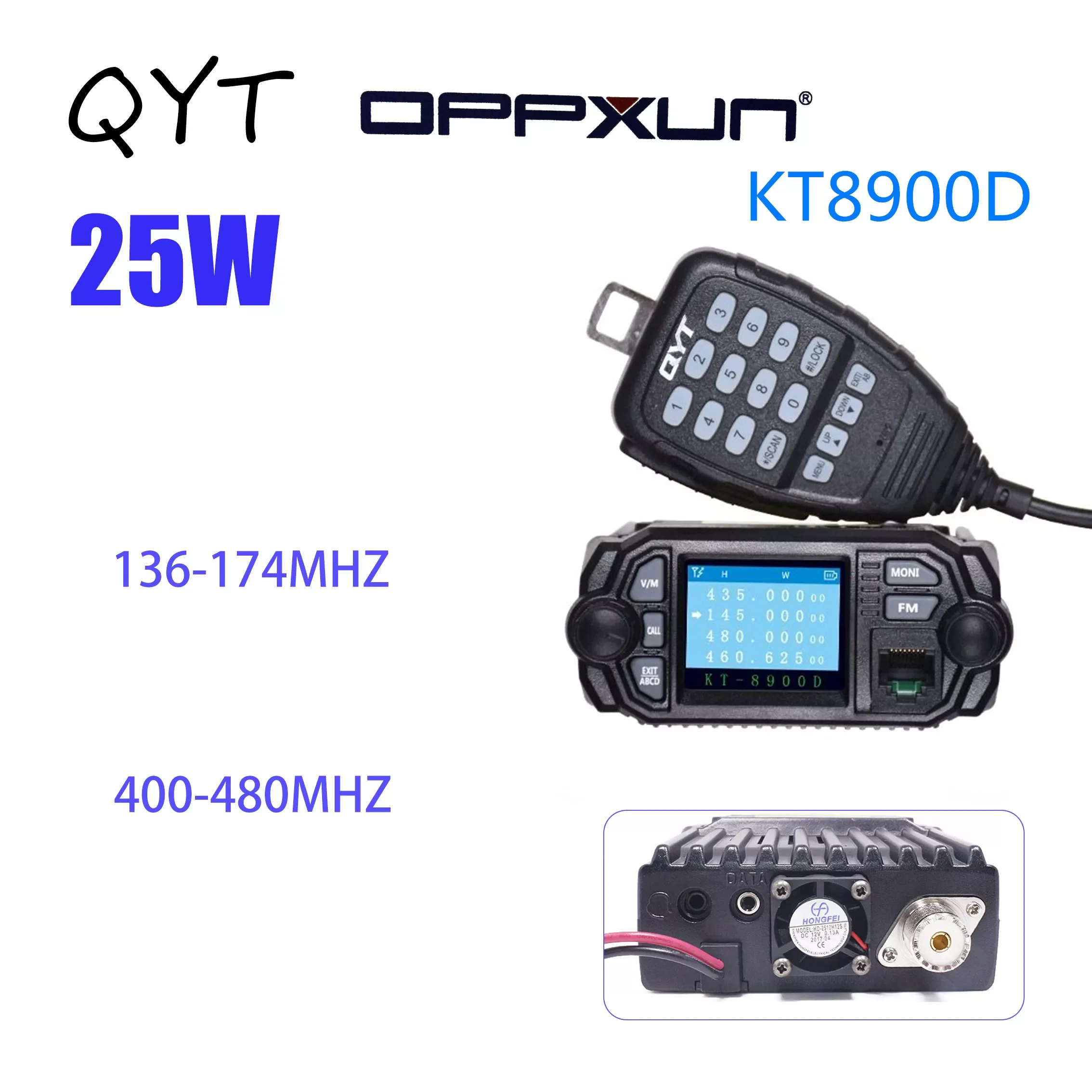 KT 8900D VHF UHF 136-174 Mobile Radio Dual Band Car FM Transceiver 25W Walkie Talkie Communication Distance Ham Antenna CB