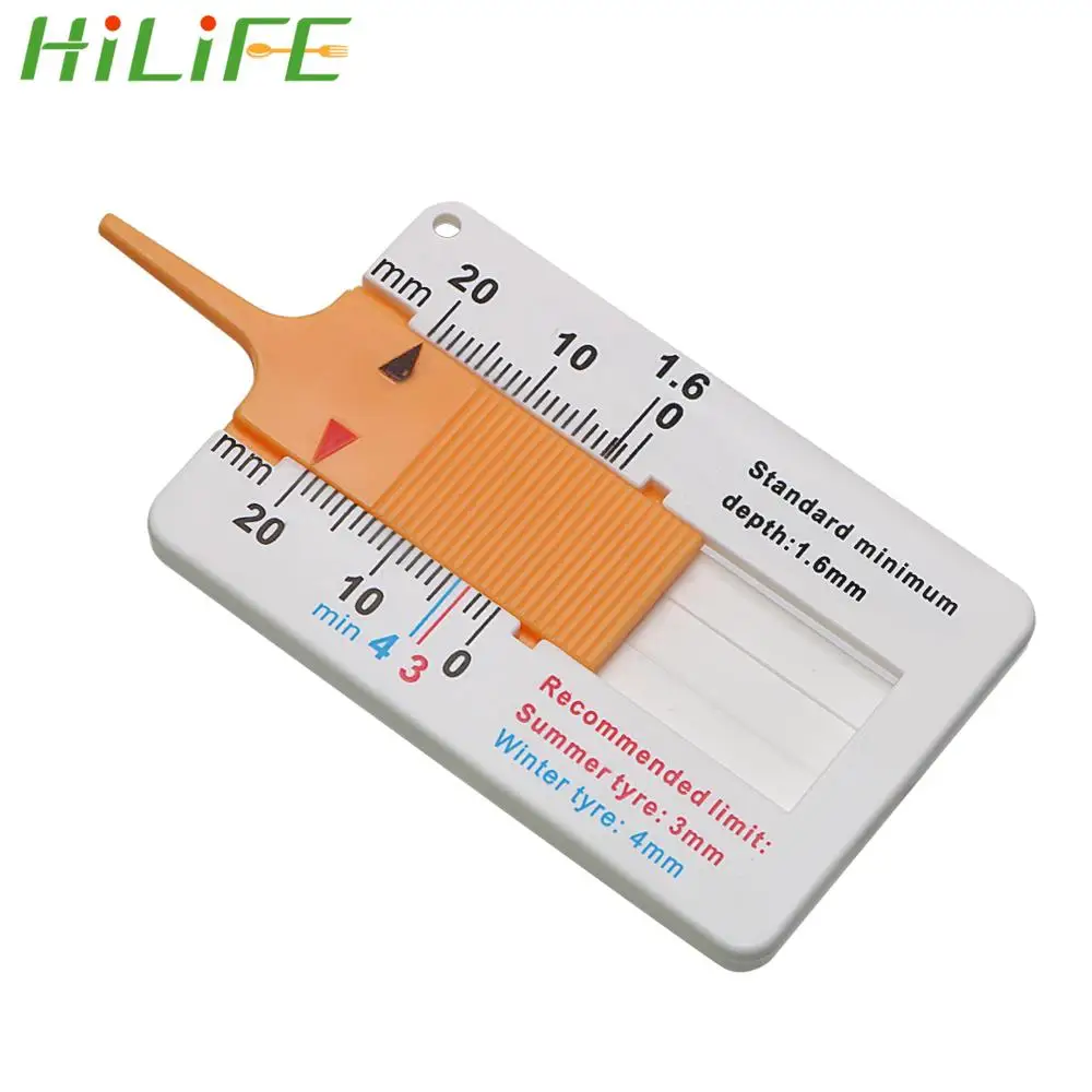 

HILIFE Tyre Tread Depth Gauge Tire Scale 0-20mm Depth Meter Vernier Depth Caliper