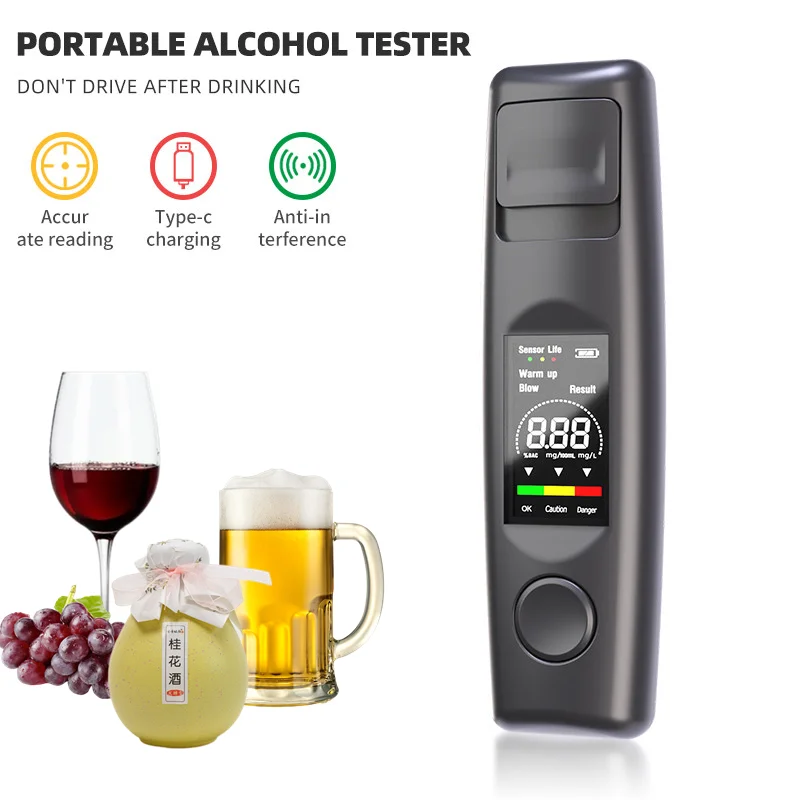 

Portable Non-Contact Alcohol Breath Tester Breathalyzer Analyzer Police Professional Drunk Driving Analyzer Blowing Detector