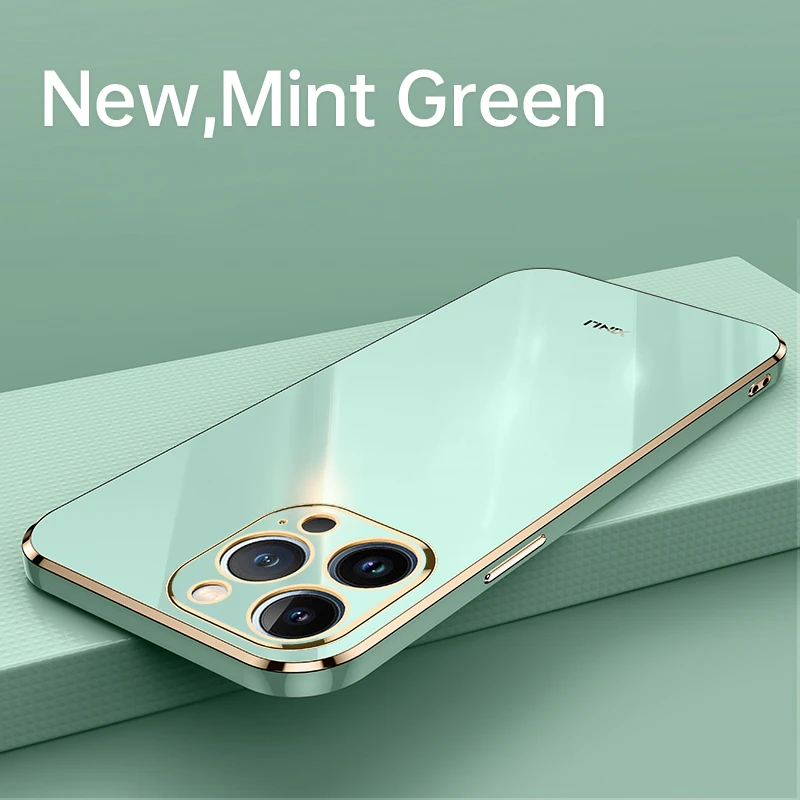 Мягкий чехол из ТПУ с прямыми краями для iPhone 16 Pro Max 14 Plus 15 13 11 12 Mini 13Mini