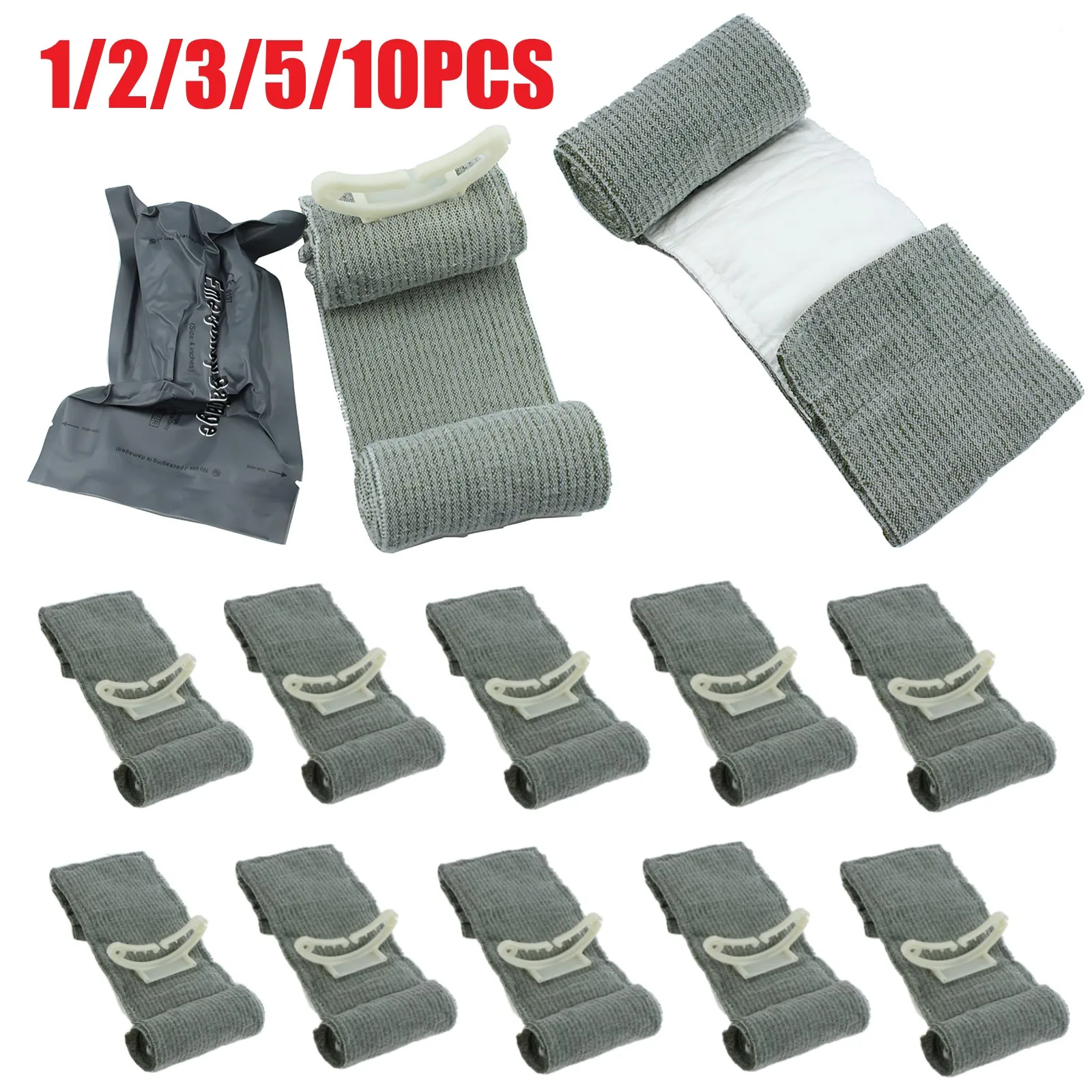 

1-10pcs Bandage Wound Rescue Battle Dressing Survival Israel Aid Emergency Gauze Care Emergency Wrap Wound Combat Medical